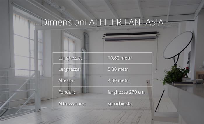 atelier fantasia studio fotografico a noleggio di milano